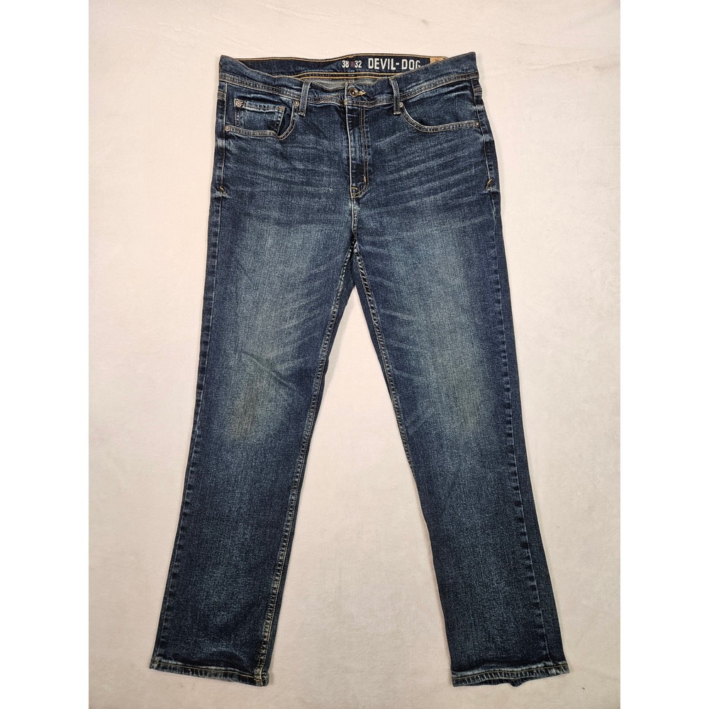 Devil-Dog Dungarees Men's Blue Slim Straight Leg Stretch Jeans 36x31 DD3010